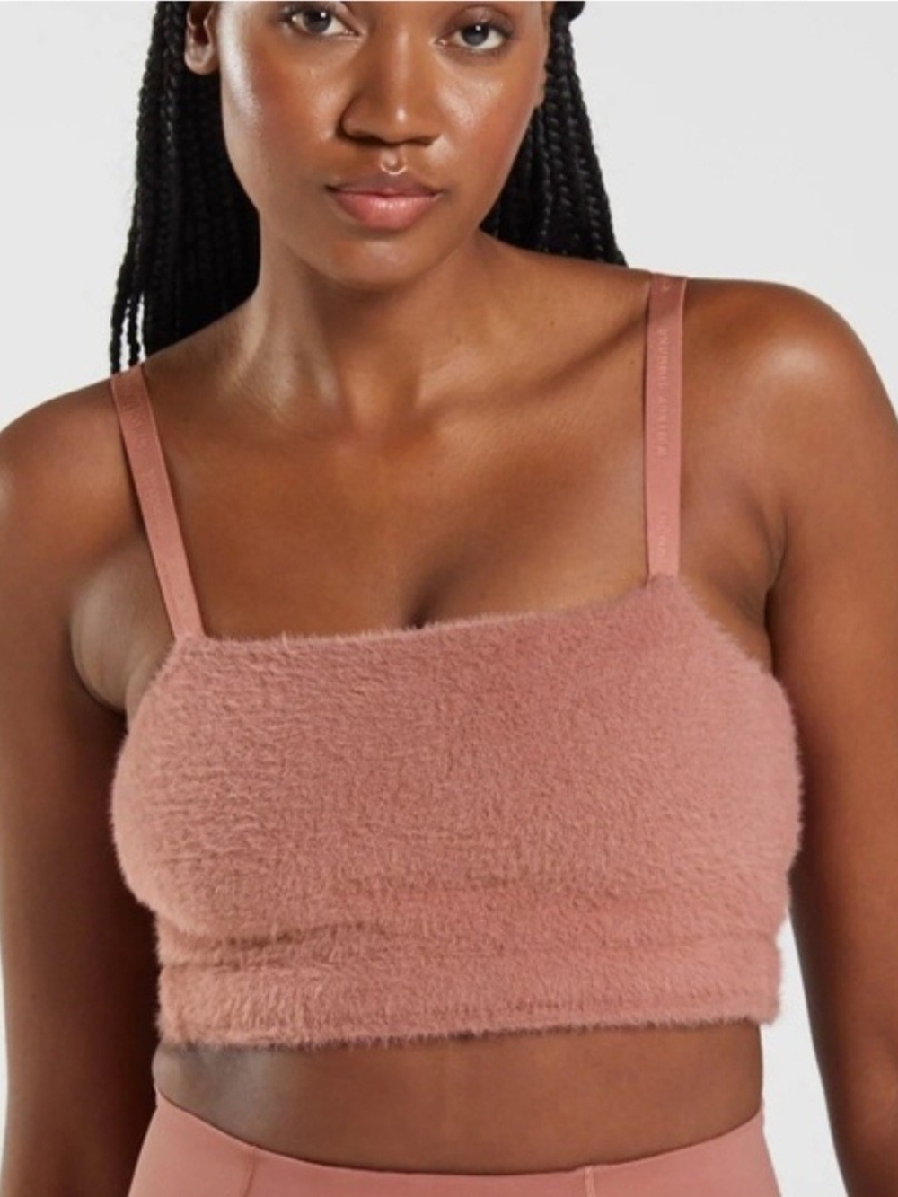 Whitney Simmons X Gymshark Eyelash Knit Bandeau - Canyon red NWOT